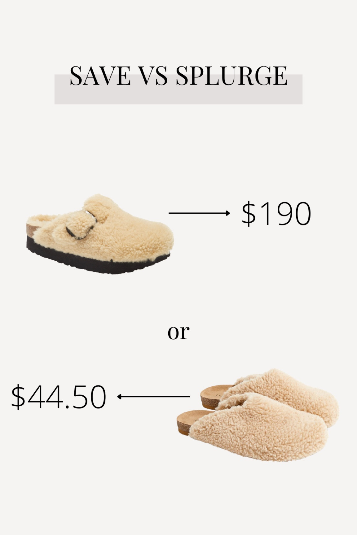 Save v Splurge // Sherpa Clogs 🤍 I love my Birkenstock Sherpa Bostons, but they are pretty pricey. J.Crew has a great option that’s less than half the price!

#LTKstyletip #LTKSeasonal #LTKshoecrush