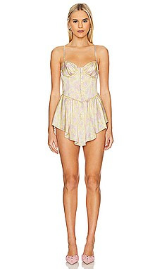For Love & Lemons x REVOLVE Charlene Mini Dress in Yellow from Revolve.com | Revolve Clothing (Global)