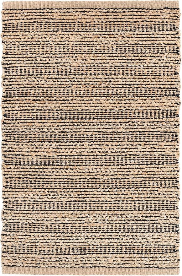 Dash and Albert Simba Black Handwoven Jute Rug, 3 X 5 Feet, Black Solid Pattern | Amazon (US)