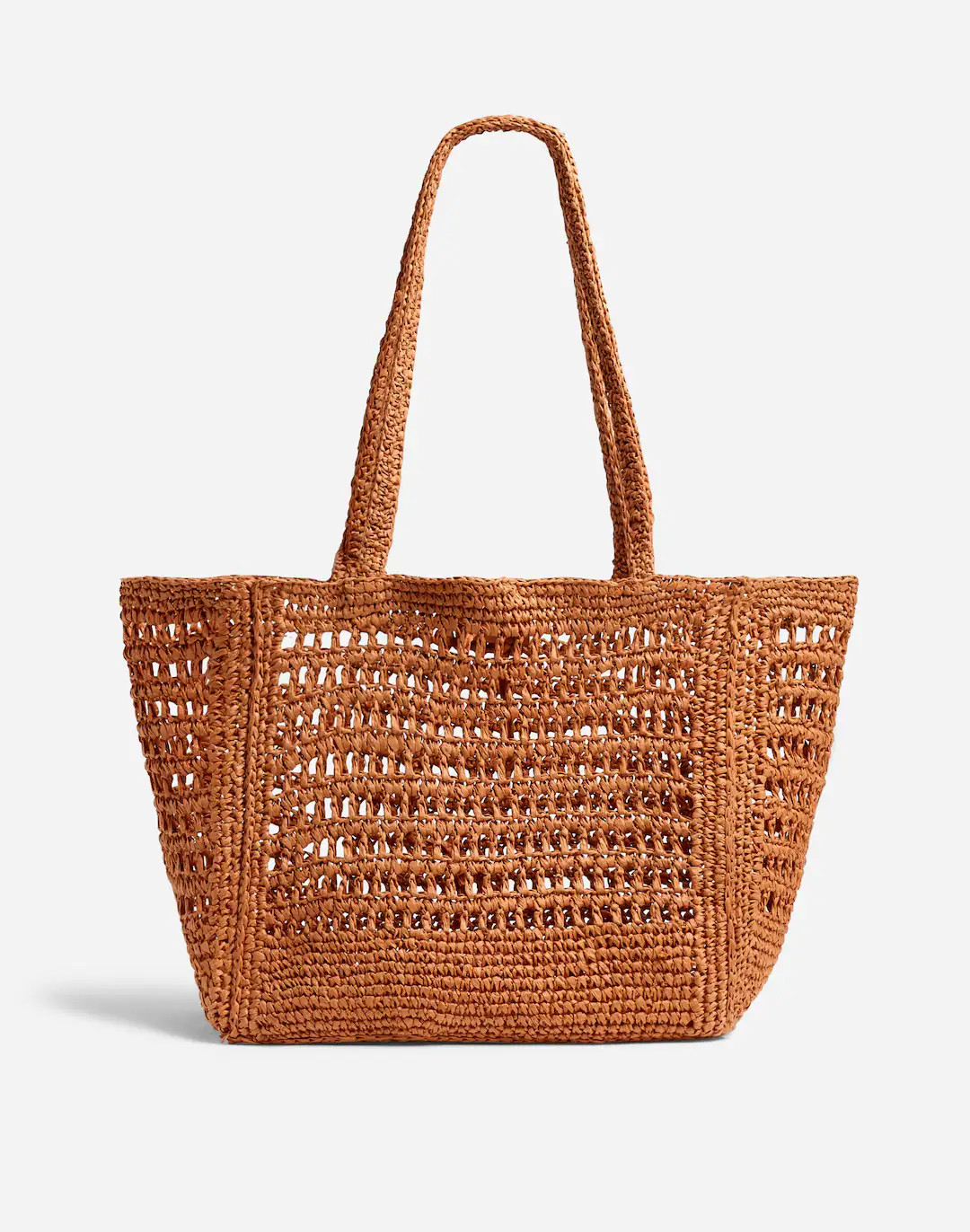 The Open-Crochet Straw Packable Tote | Madewell