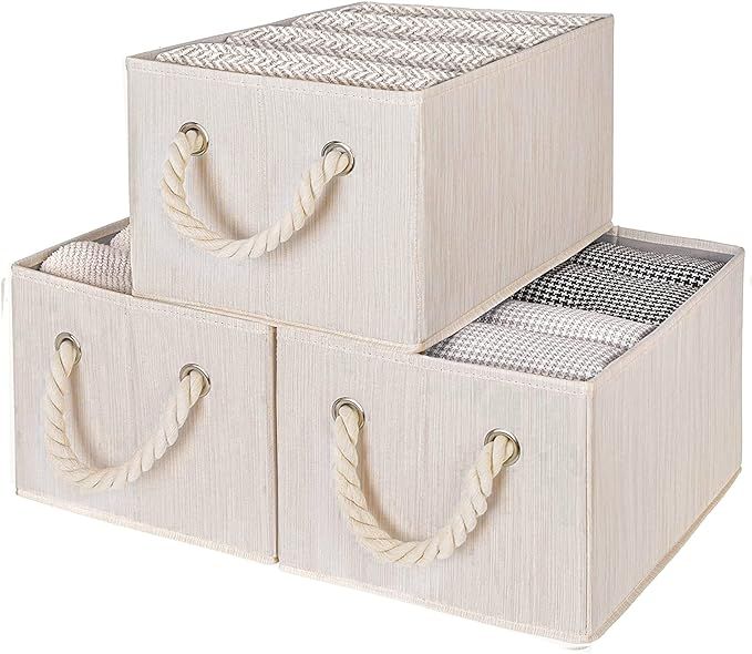 StorageWorks Large Storage Baskets for Organizing, Foldable Storage Baskets for Shelves, Fabric S... | Amazon (US)