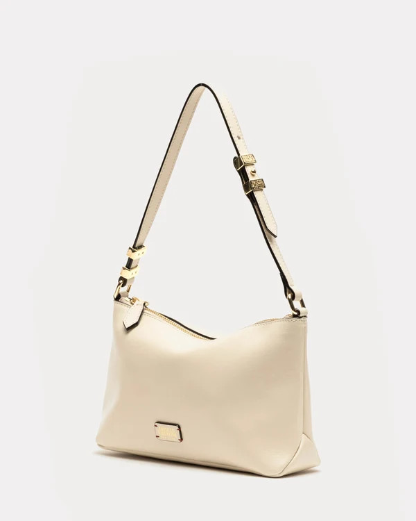 Freddie Shoulder Bag - Crinkled Leather Oyster | Frances Valentine