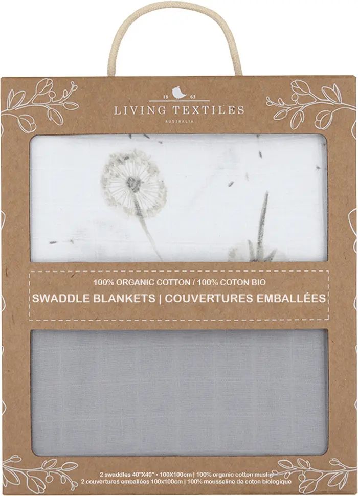 Living Textiles Dandelion 2-Pack Organic Cotton Swaddles | Nordstrom | Nordstrom