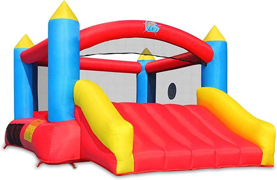 Amazon.com: Action Air Bounce House, Inflatable Bouncer with Air Blower, Jumping Castle with Slid... | Amazon (US)