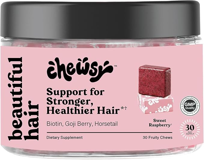 CHEWSY Beautiful Hair Chews, Promotes Stronger, Healthier Hair, Biotin, Vitamins C, A, B12, D3, G... | Amazon (US)