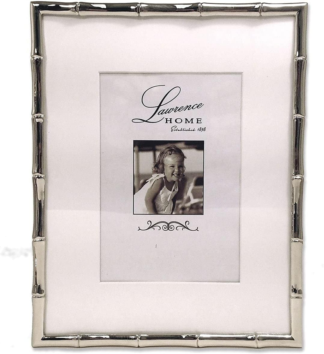 Lawrence Frames Bamboo Design Metal Frame, 8x10, Matted 5x7, Silver | Amazon (US)