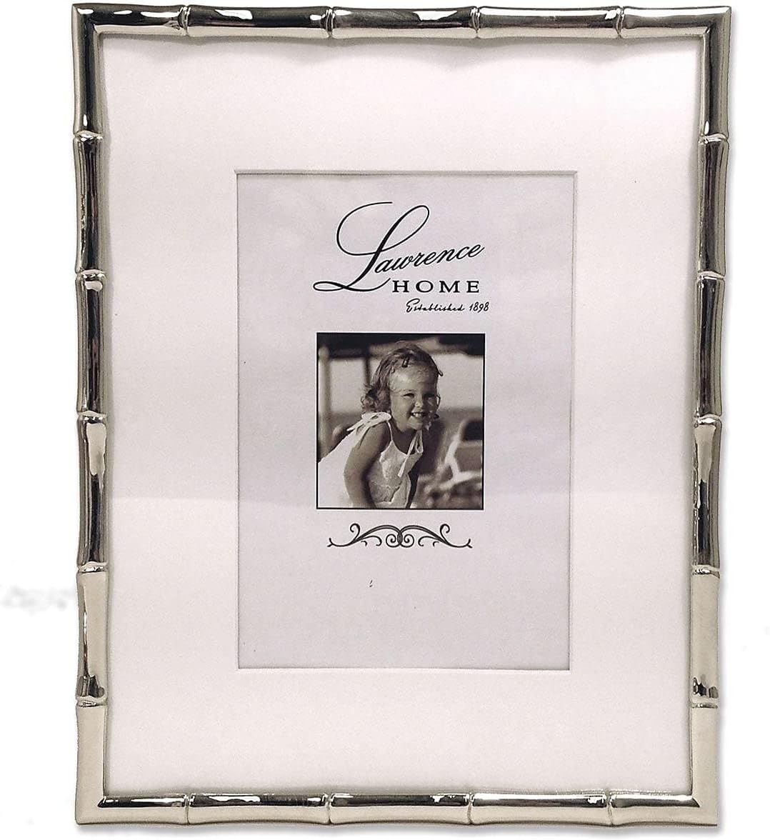 Lawrence Frames Bamboo Design Metal Frame, 8x10, Matted 5x7, Silver | Amazon (US)