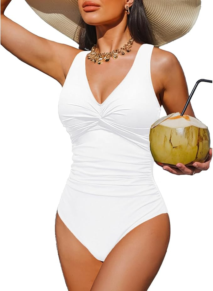 Holipick Women Tummy Control One Piece Swimsuit - Push Up Bathing Suit Full Coverage Slimming Swi... | Amazon (US)