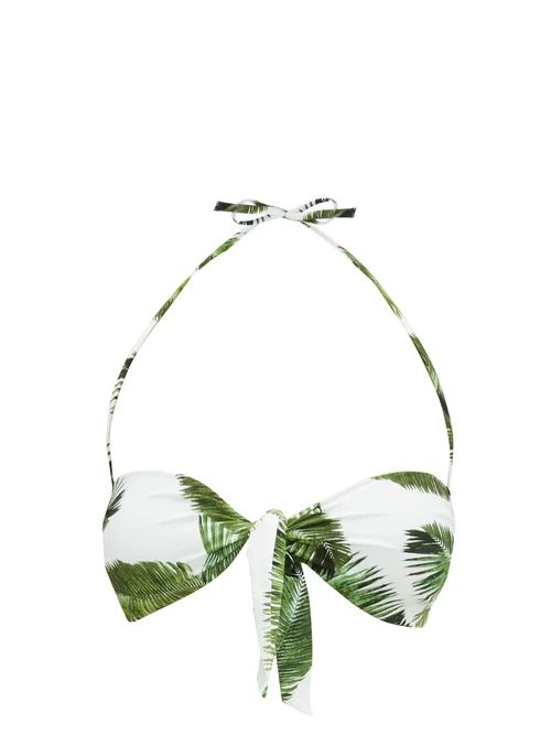 Melissa Odabash - Caribe Palm-print Bandeau Bikini Top - Womens - White Print | Matches (US)