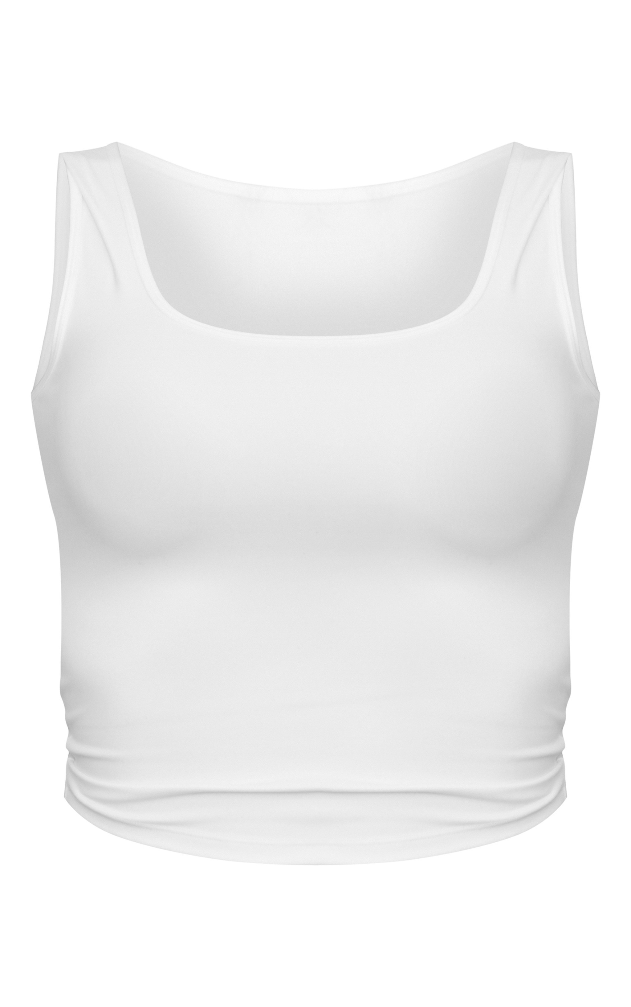 White Contour Scoop Neck Fitted Vest Top | PrettyLittleThing UK