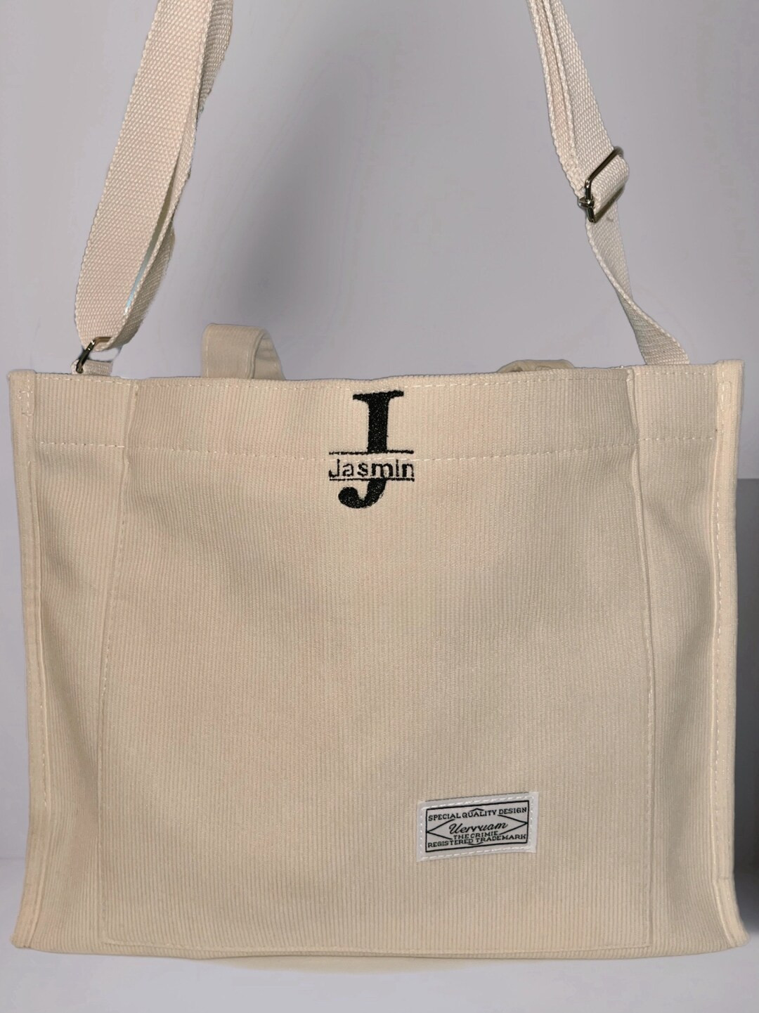 Personalized Embroidered Corduroy Tote Bage with Name | Etsy (US)