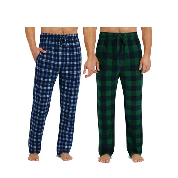 Hanes Men's Cozy Microfleece Pajama Sleep Pants, 2-Pack, Sizes S-2XL | Walmart (US)