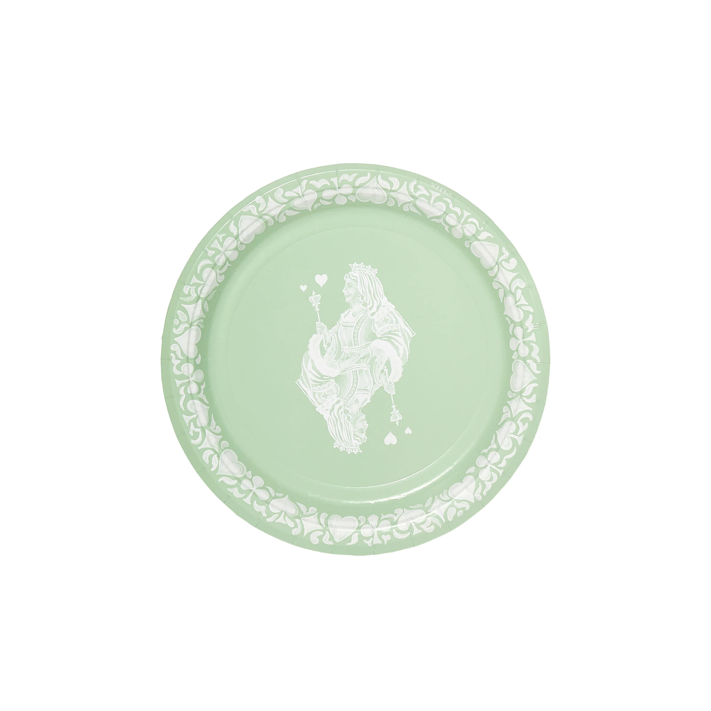 Gwendolyn's G. McGee Queen of Hearts Dessert Mint Jasperware Paper Plate - 8 pack | Pavilion Paper