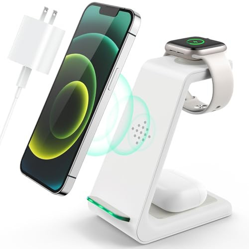 3 in 1 Wireless Charging Station, 2025 Upgraded Fast Desk Charger Station for iPhone 17 16 15 14 13 12 Pro Max Plus, Charger Stand for Apple Watch 11 10 9 8 7 6 5 4 3 2 Ultra SE, Airpods 4 3 2 Pro | Amazon (US)