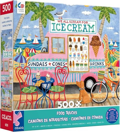 Ceaco - Food Trucks - Ice Cream Truck II - 500 Piece Jigsaw Puzzle | Amazon (US)