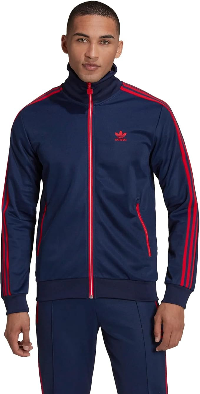 adidas Originals Beckenbauer Track Jacket Team Navy Blue/Scarlet/White SM | Amazon (FR)
