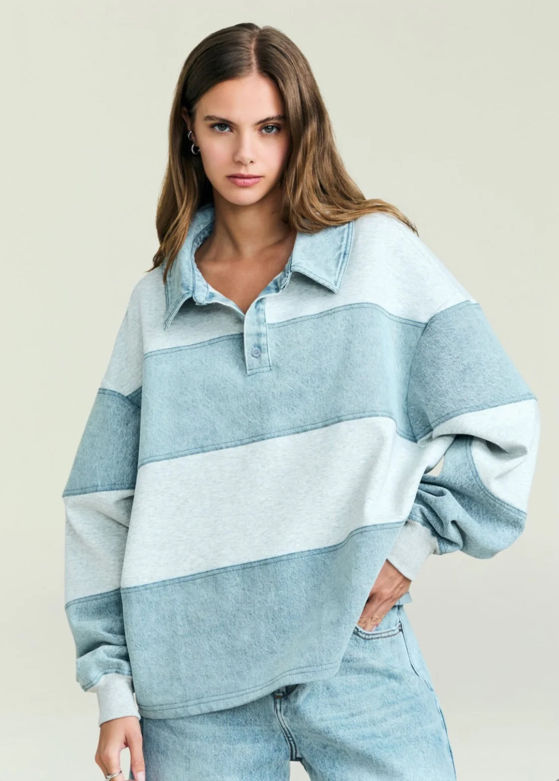 SEROYA Cher Denim Top | Sierra Deene