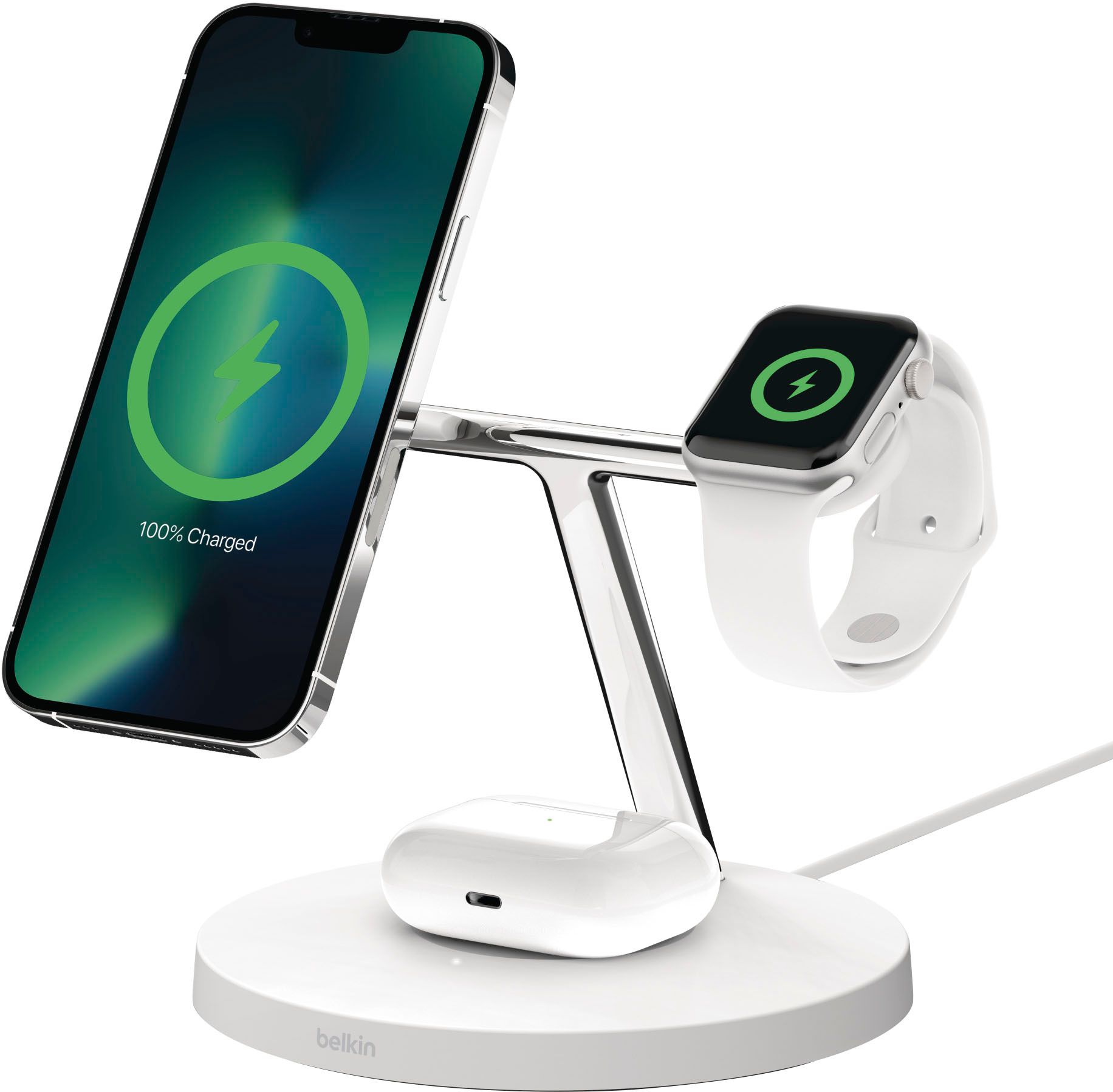 Belkin MagSafe 3-in-1 Wireless Charging Stand 2ND GEN with Faster Apple Watch Charging- iPhone 15... | Best Buy U.S.