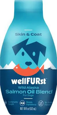 WellFURst Wild Alaska Omega-3 Salmon Oil Skin & Coat Health Supplement for Dogs, 18-fl oz bottle | Chewy