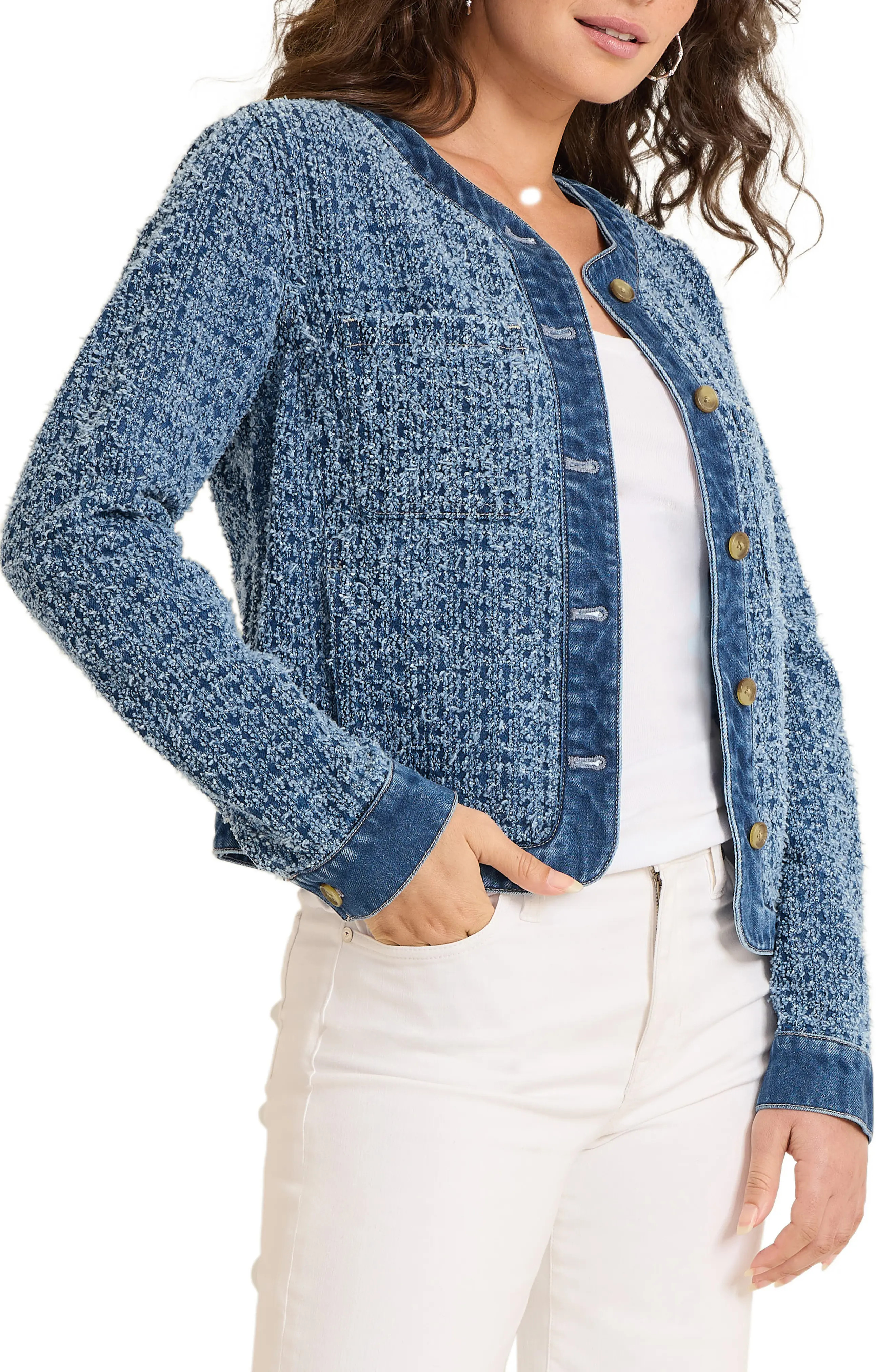 Cotton Tweed Denim Jacket (Women) | Nordstromrack | Nordstrom Rack