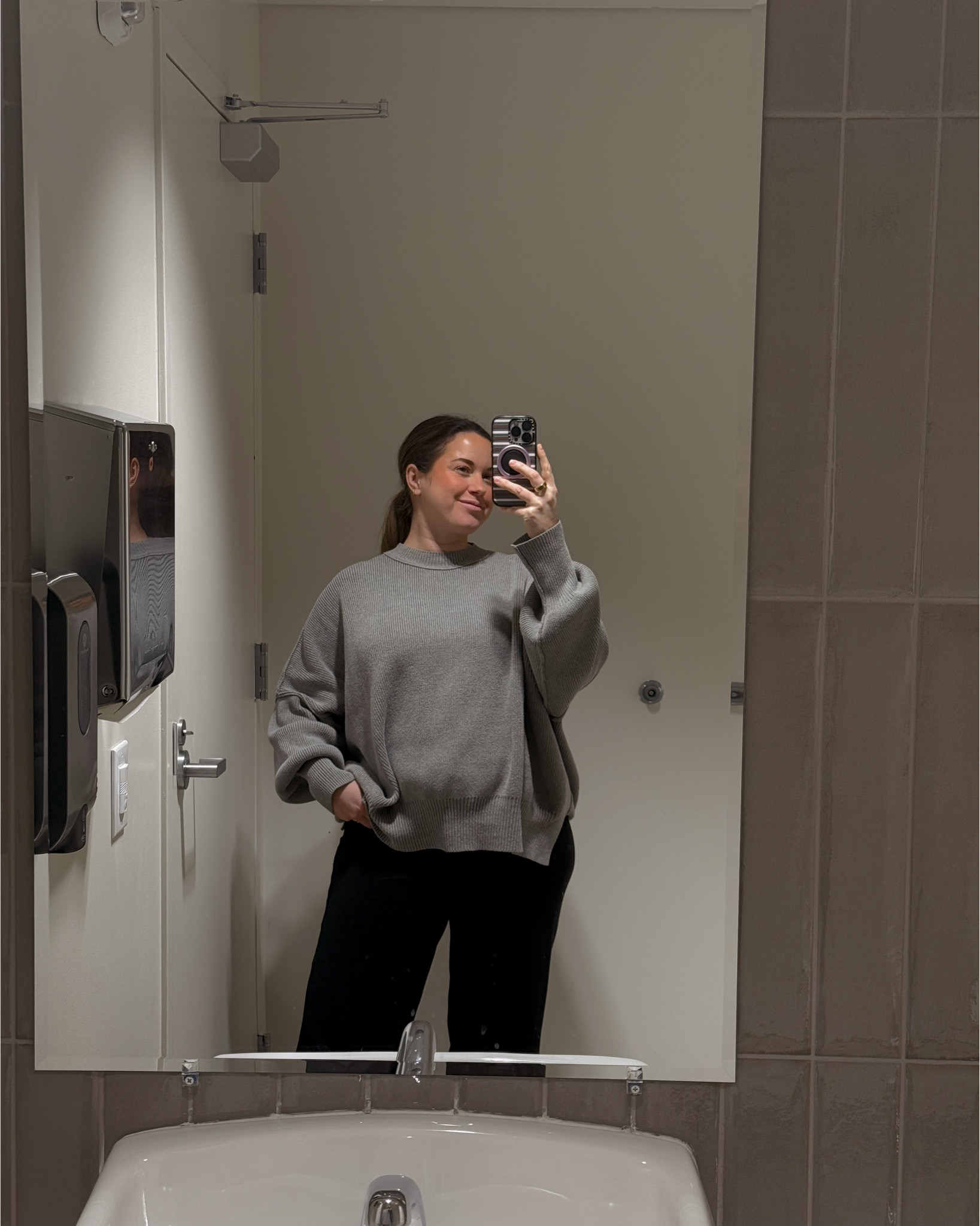 At the office, ootd is a little boring but comfy and covers the bump and is warm. 
Sweater- medium, this is the easy street tunic from FP
Pants- not maternity, but I still fit in them! From loft. Linking similar pairs. 
Love my leopard print flats, there’s a lot of similar options out there so linking a few. 

#LTKWorkwear #LTKootd #LTKBump