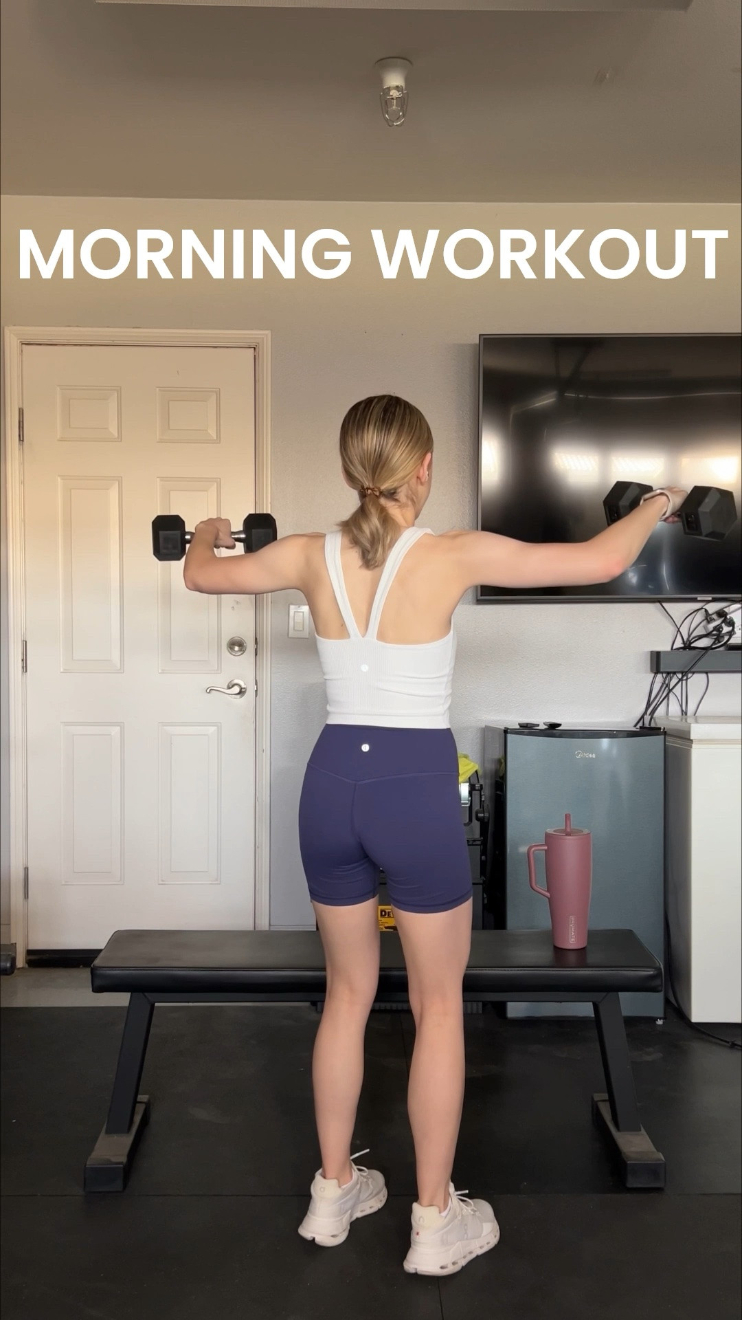 today’s workout outfit! 🤍
tank top - size small 
shorts - size small (code REESE15)
shoes - size 7

#LTKootd #LTKfitnessgoals #LTKActive