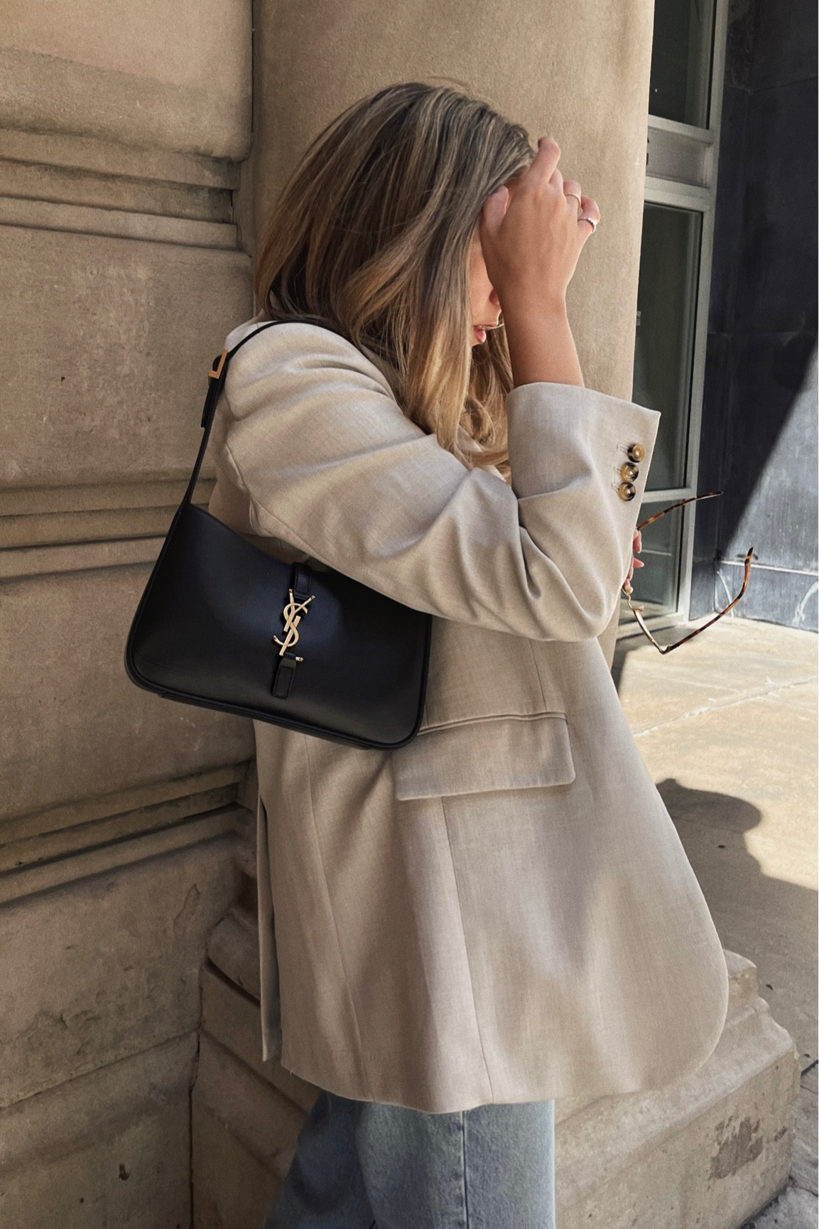 Blazer and YSL hobo bag 

#LTKitbag