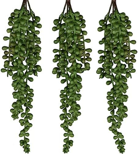 SEEKO Hanging String of Pearls - Realistic Hanging Succulents Plants Artificial for Faux Plants I... | Amazon (US)