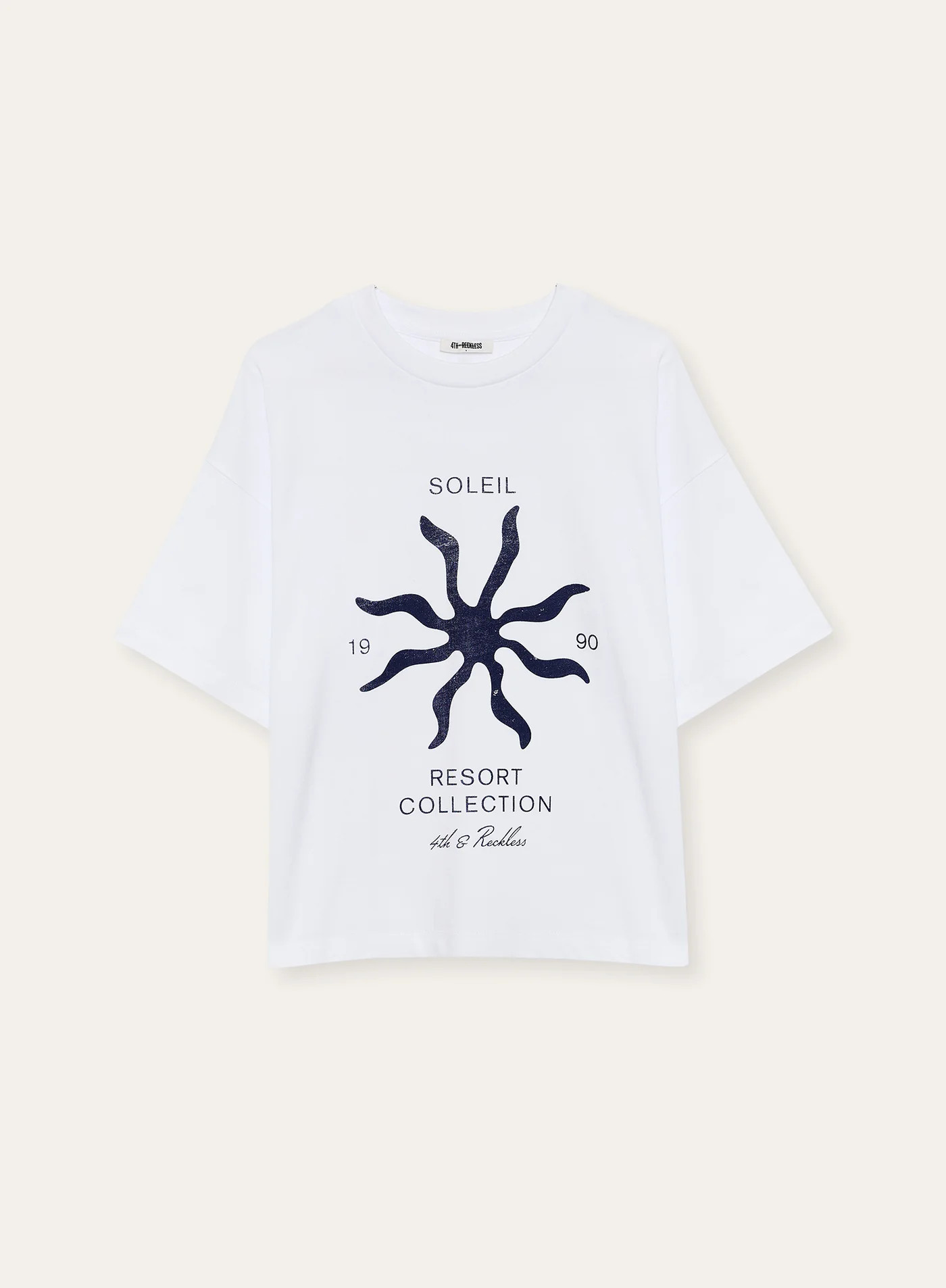 White Soleil Graphic Oversized T-Shirt- Chiara | 4th & Reckless