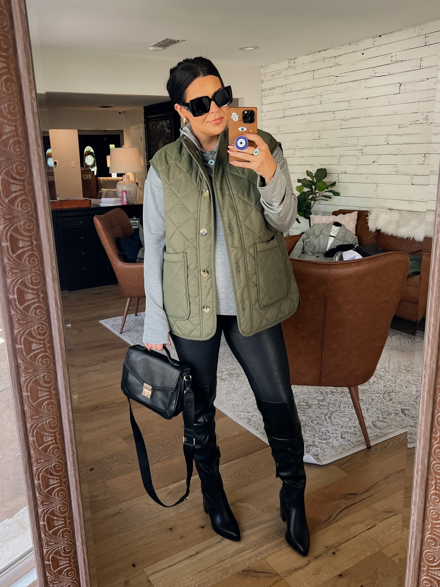 Walmart chic fall look

Quilted Vest: Large
Grey Hoodie: XXL
Faux Leather Leggings: Large
Boots: TTS

#LTKstyletip #LTKmidsize #LTKfindsunder50