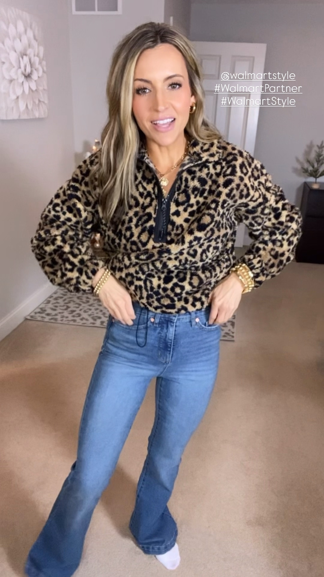 @WalmartStyle #WalmartPartner #WalmartStyle Love these jeans! They’re a great color, elevates the whole outfit. The flare leg is great for dressing up for a holiday look. Wearing 0. 
Adorable comfy sherpa pullover!! One you’ll grab for the most during these cold months! 😍 I’m wearing size xs 


#LTKFindsUnder50 #LTKStyleTip #LTKgrwm