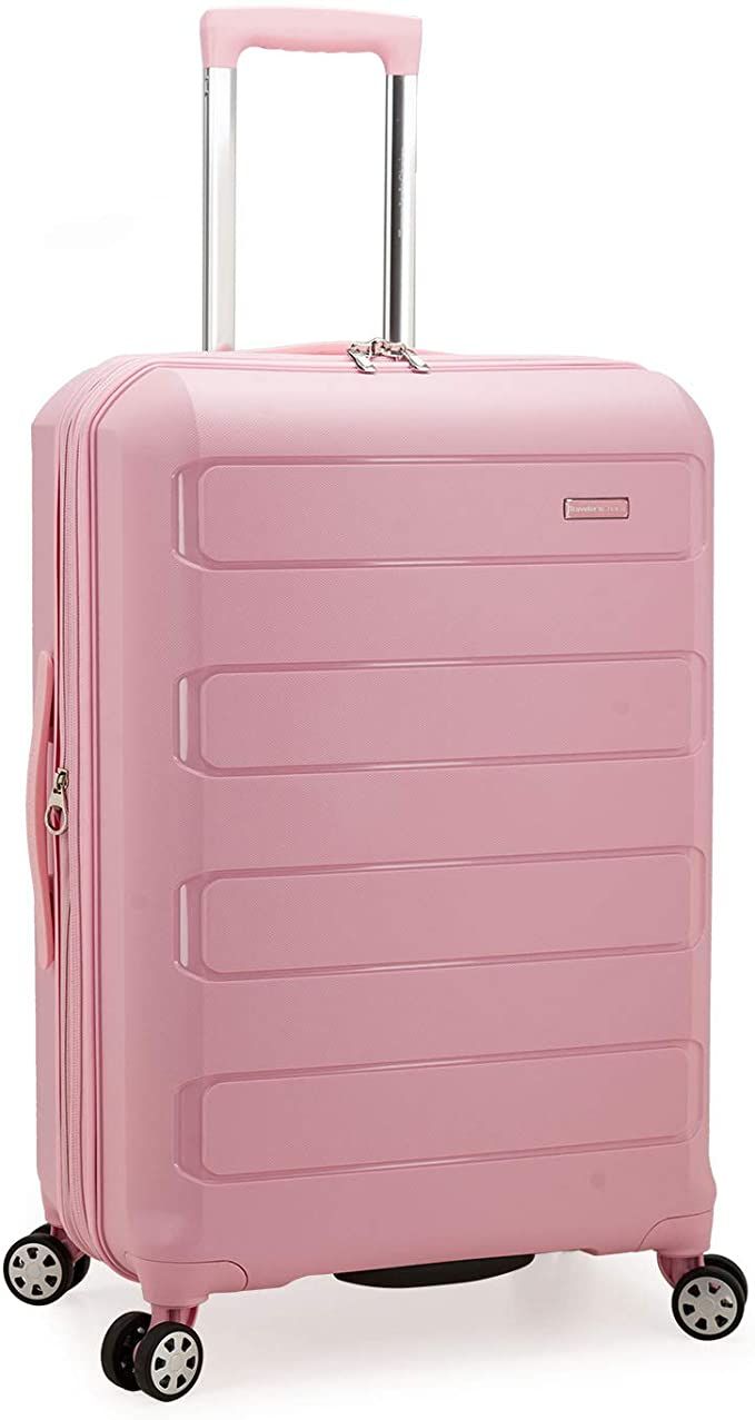 Traveler's Choice Pagosa Indestructible Hardshell Expandable Spinner Luggage, Pink, Checked-Mediu... | Amazon (US)