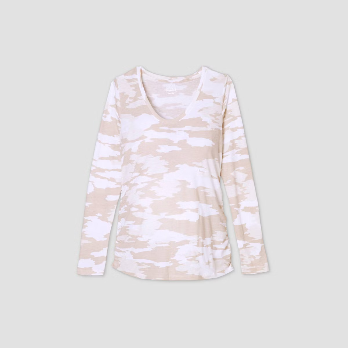 Long Sleeve Scoop Neck Side Shirred Maternity T-Shirt - Isabel Maternity by Ingrid & Isabel™ | Target