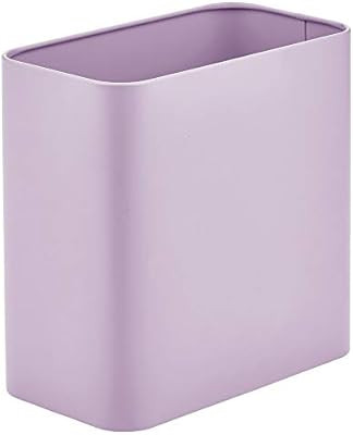 mDesign Rectangular Modern Metal Trash Can Wastebasket, Garbage Container Bin - for Bathrooms, Po... | Amazon (US)