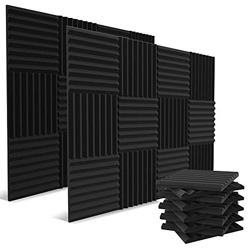 audiosoul 52 Pack Acoustic Panels 1 X 12 X 12 Inches - Acoustic Foam - High Density- Soundproof Studio Wedges - Charcoal | Amazon (US)