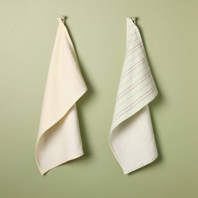 Set of 2 Striped Kitchen Towels Blue/Natural - Hearth & Hand™ with Magnolia | Target