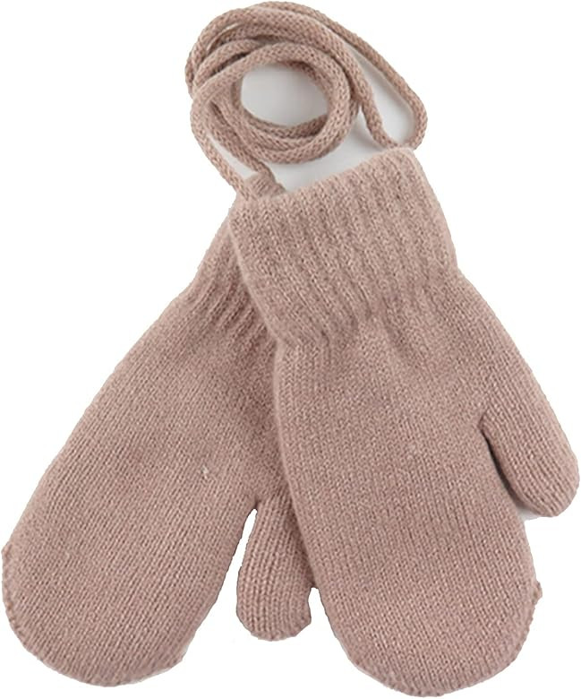 Kids Soft Lanyard Mittens,Magic Stretch Winter Knit Gloves for Boys Girls… | Amazon (US)