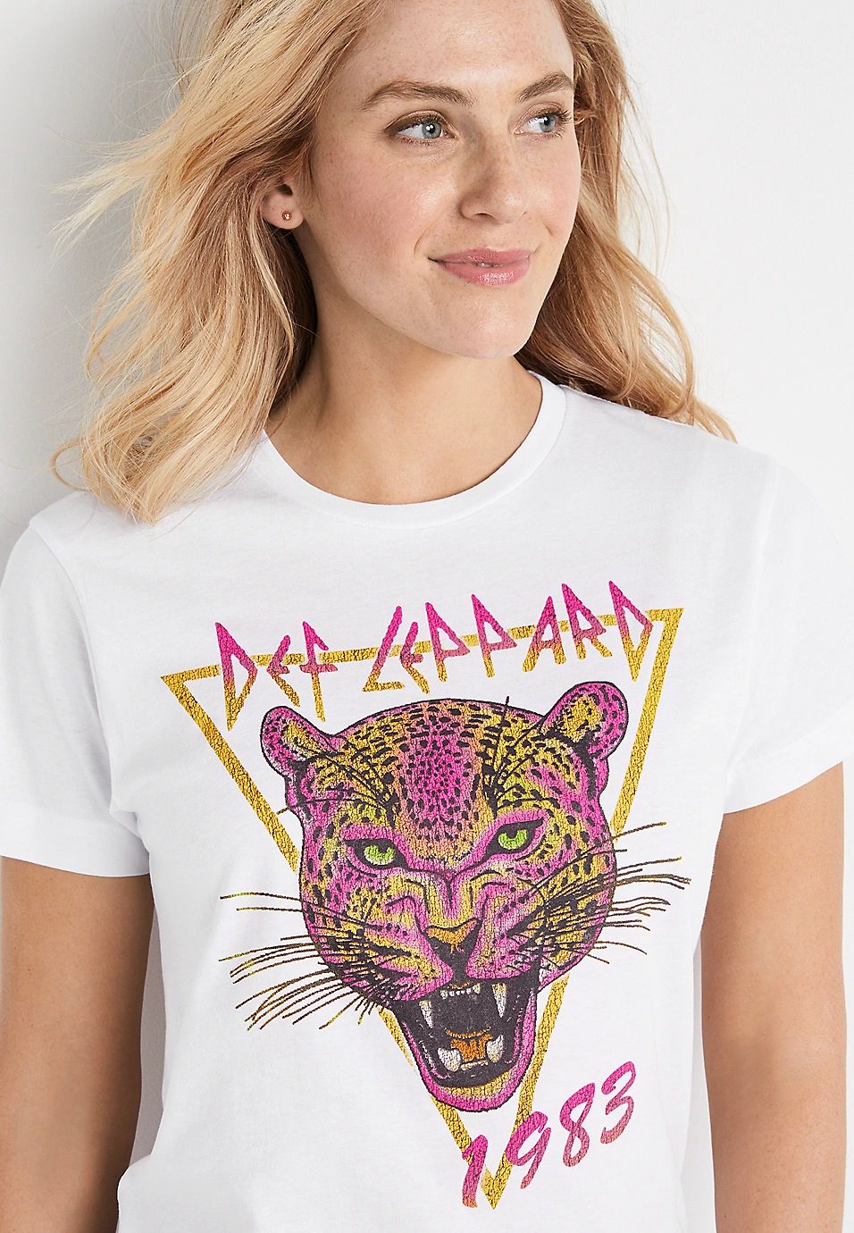 White Def Leppard Oversized Graphic Tee | Maurices