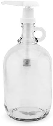 Half Gallon Glass Pump Dispenser Bottle, 64-Ounce Jug with Pump for Sauces, Syrups, Soaps and Mor... | Amazon (US)