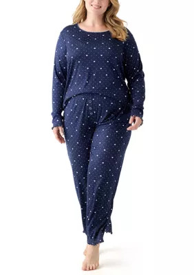Plus Size Pointelle Pajama Set | Belk