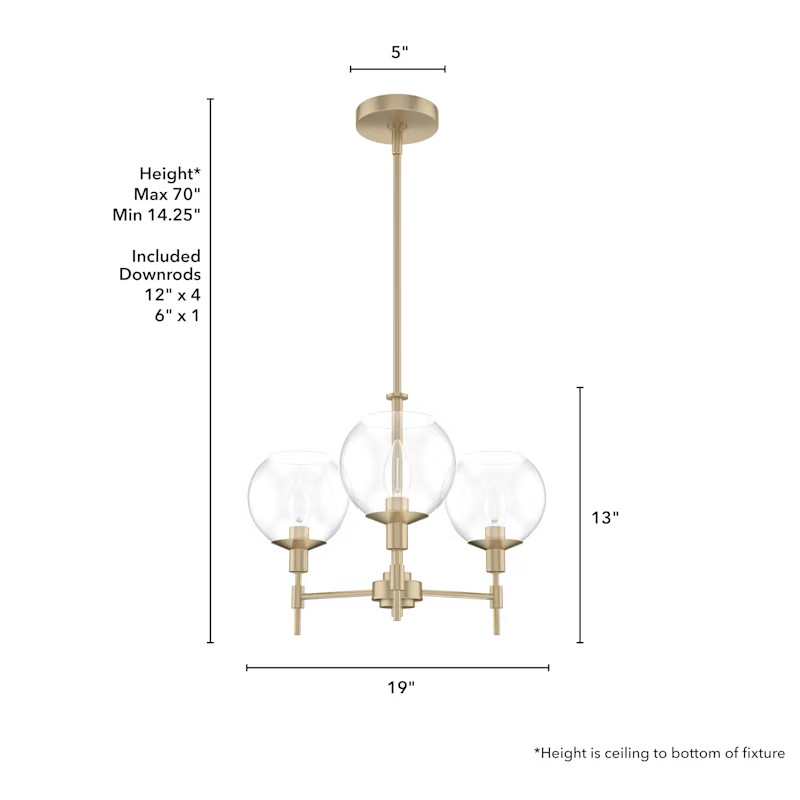 Xidane 3 Light Chandelier | Hunter Fan Company