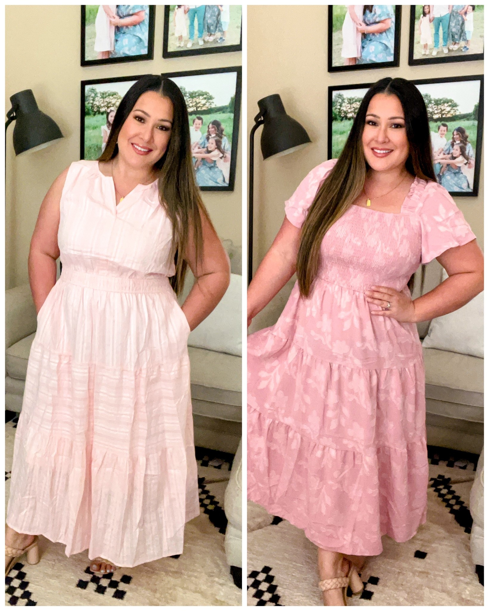 Wearing my normal size XL in both dresses, and they fit true to size! Blush pink mauve pink Amazon wedding guest dress spring dress summer dress cotton dress event dress sleeveless dress flutter sleeves bump friendly nursing friendly. Midsize style. Amazon fashion. Petite style. 

#LTKSaleAlert #LTKMidsize #LTKWedding