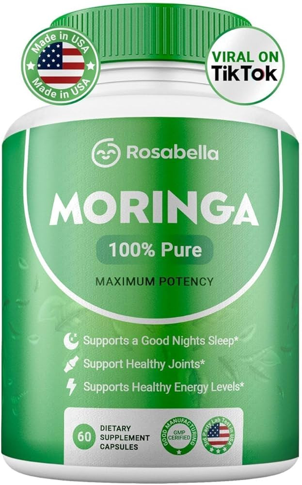 Rosabella Moringa Powder Capsules - 800mg of Pure Nutrient-Rich Moringa Powder - A Natural Green ... | Amazon (US)