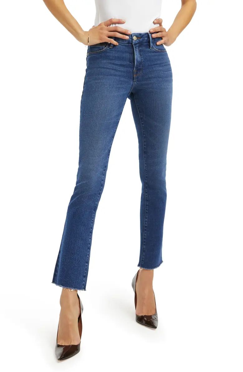 Good Straight Raw Hem High Waist Straight Leg JeansGOOD AMERICAN | Nordstrom