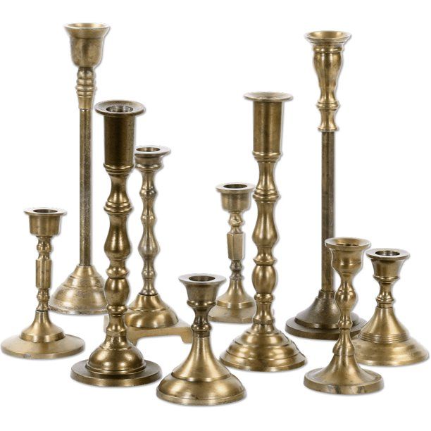 Koyal Wholesale Vintage Gold Mixed Taper Holders, Set of 10, Mismatched Candlesticks Set, Bohemia... | Walmart (US)