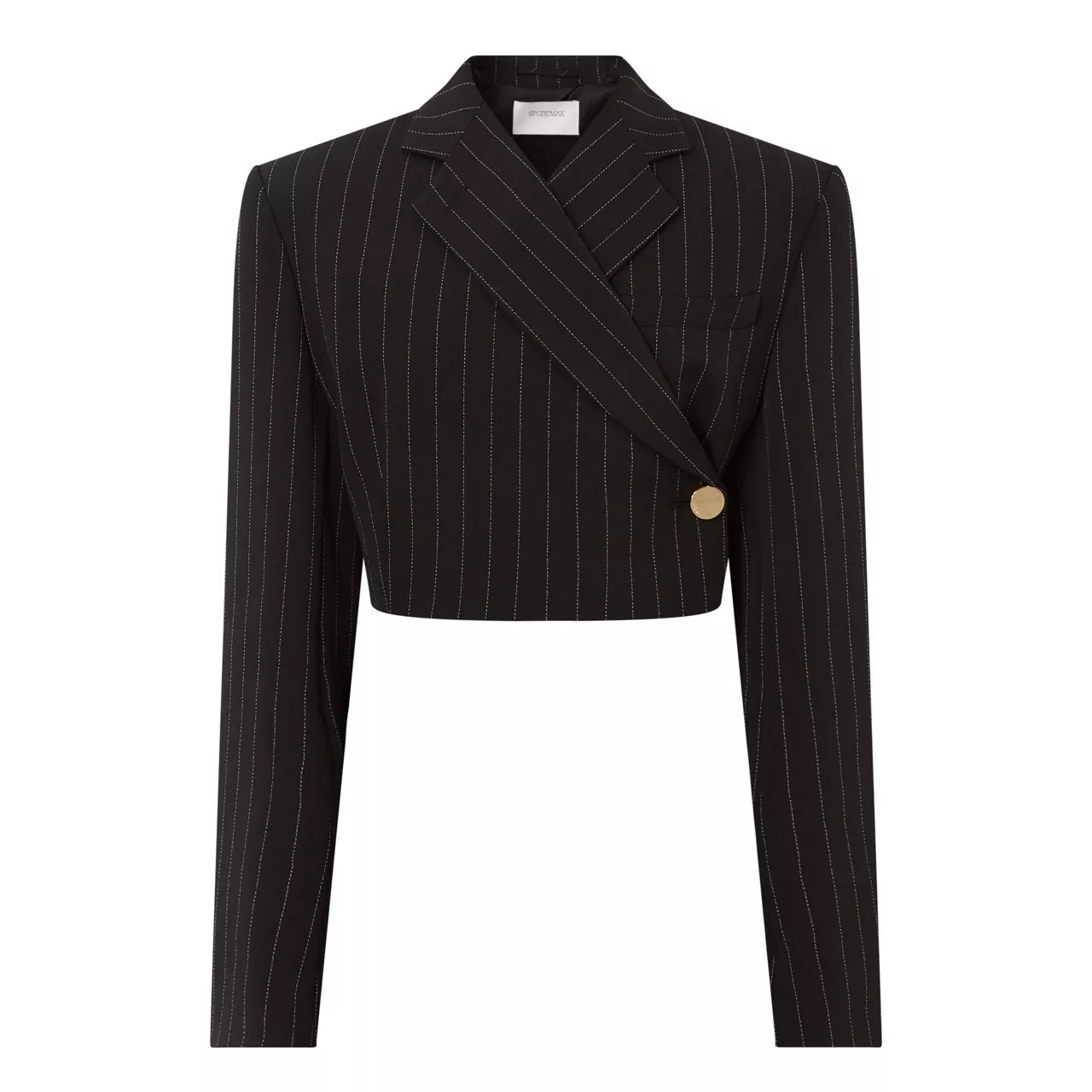 SPORTMAX Utopia Pinstripe Cropped Blazer Black | Brown Thomas (IE)