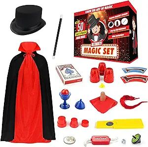 BLOONSY Magic Kit for Kids | Magic Tricks Set for Kids Age 6 8 10 12 | Magician Costume for Prete... | Amazon (US)