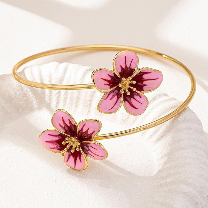 Long tiantian Flower Arm Cuff Spring Jewelry Upper Arm Jewelry Bracelet Summer Beach Vacation Acc... | Amazon (US)