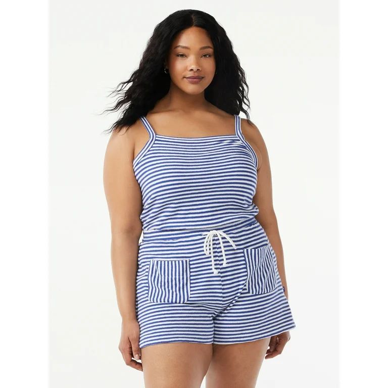 Free Assembly Women's Sleeveless Cotton Romper | Walmart (US)