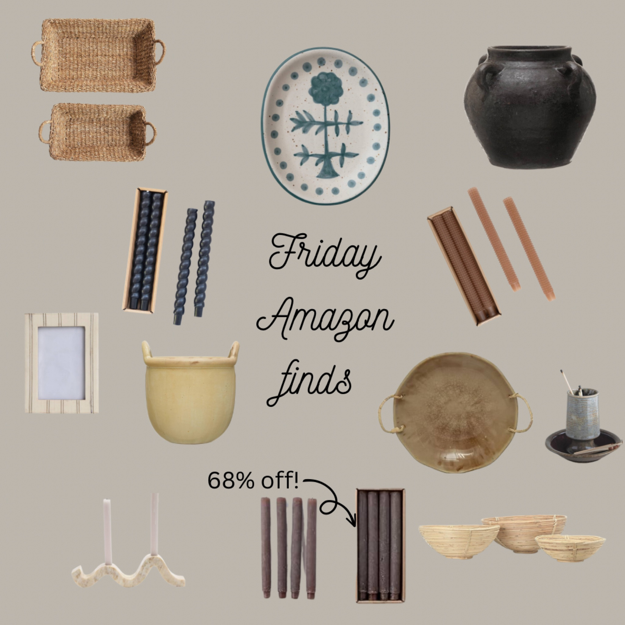 some Friday Amazon decor finds that can work across all seasons 💛

Amazon finds 
Home decor 
Living room 
Kitchen 
Neutral decor 
Candles 
Bowls 
Baskets 
McGee and co 
Amber interiors 
Stoneware 

#LTKHoliday #LTKhome #LTKSeasonal